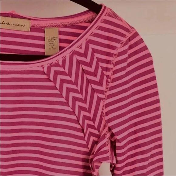 NWOT Pink/Raspberry Striped Shirt Top S - Picture 4 of 7